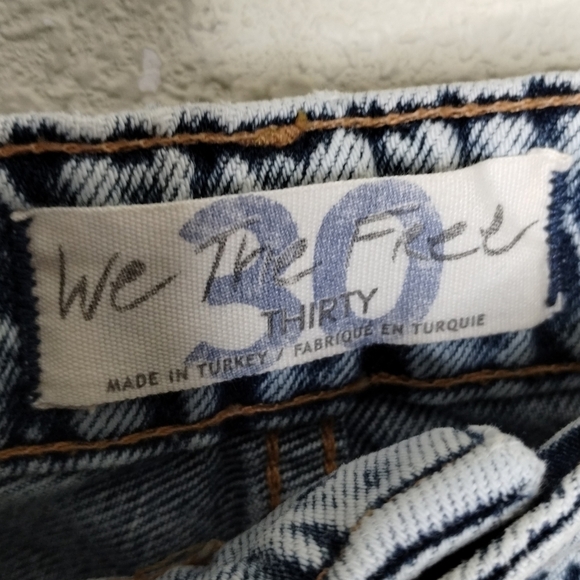Free People We The Free My Own Lane Straight Leg Jeans Distressed Blue Size 30 - Picture 4 of 9